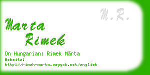 marta rimek business card